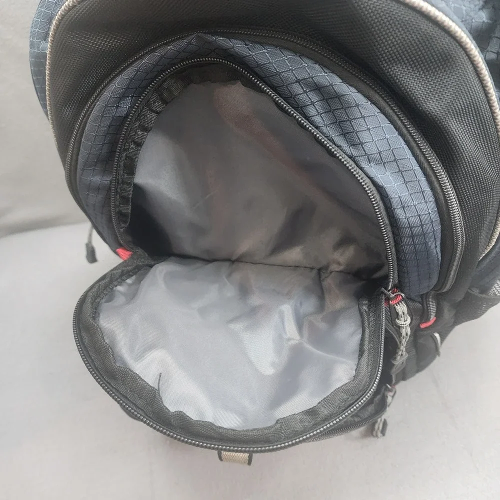 Wenger Black Grey Blue Mesh Padded Backpack Laptop Travel School Bag‎